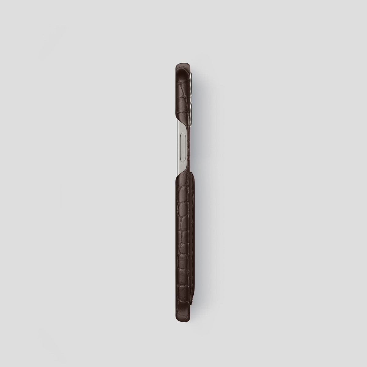 Dark Brown iPhone 15 Pro Slim Card Case Alligator -3 | Dark-Brown