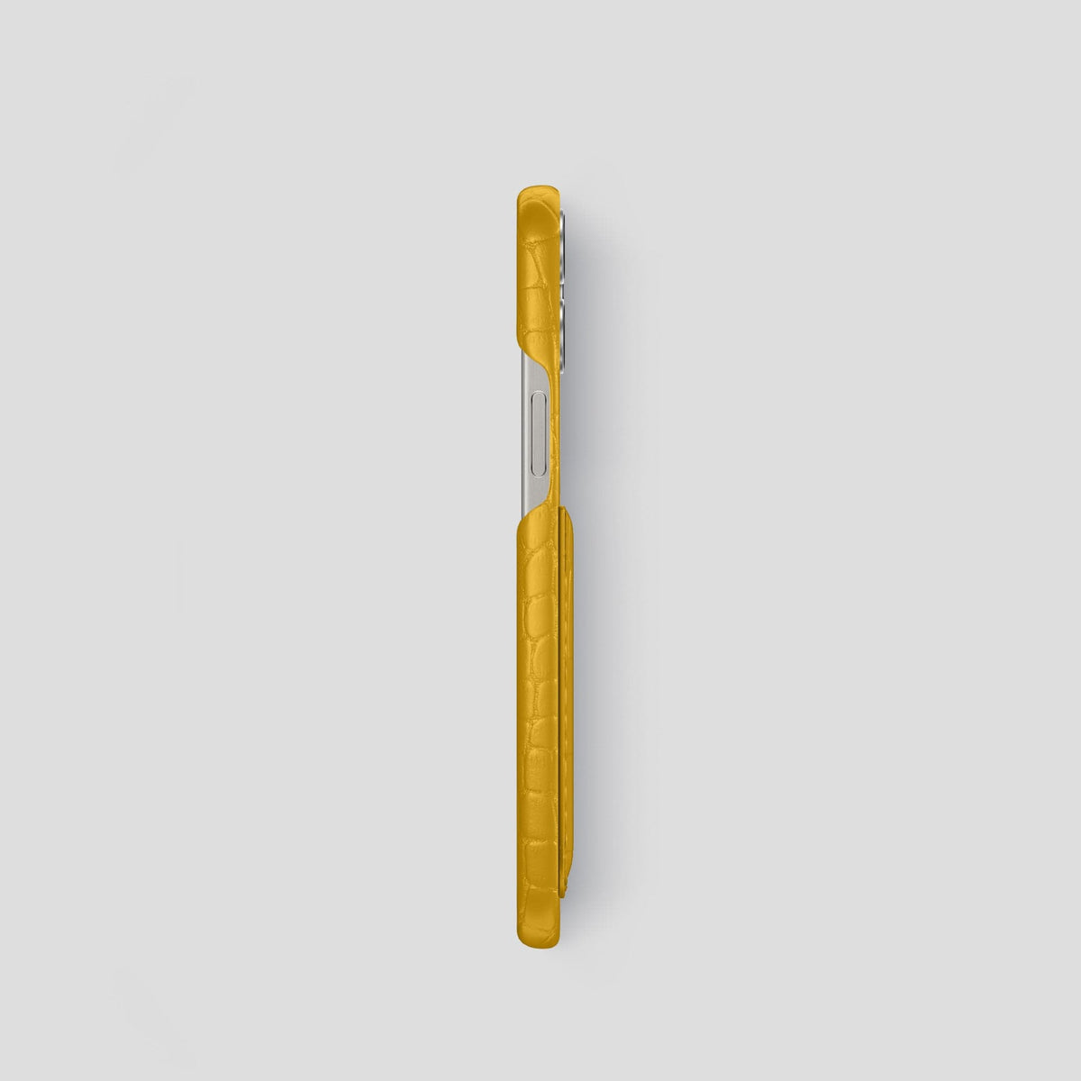 Yellow iPhone 15 Pro Slim Card Case Alligator -3 | Yellow