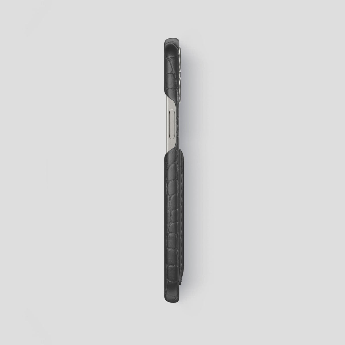 Grey iPhone 15 Pro Max Slim Card Case Alligator -3 | Grey