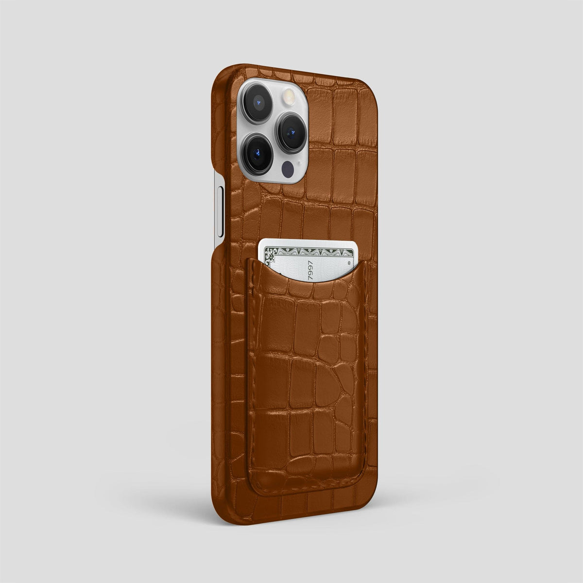 Honey iPhone 15 Pro Max Slim Card Case Alligator -2 | Honey