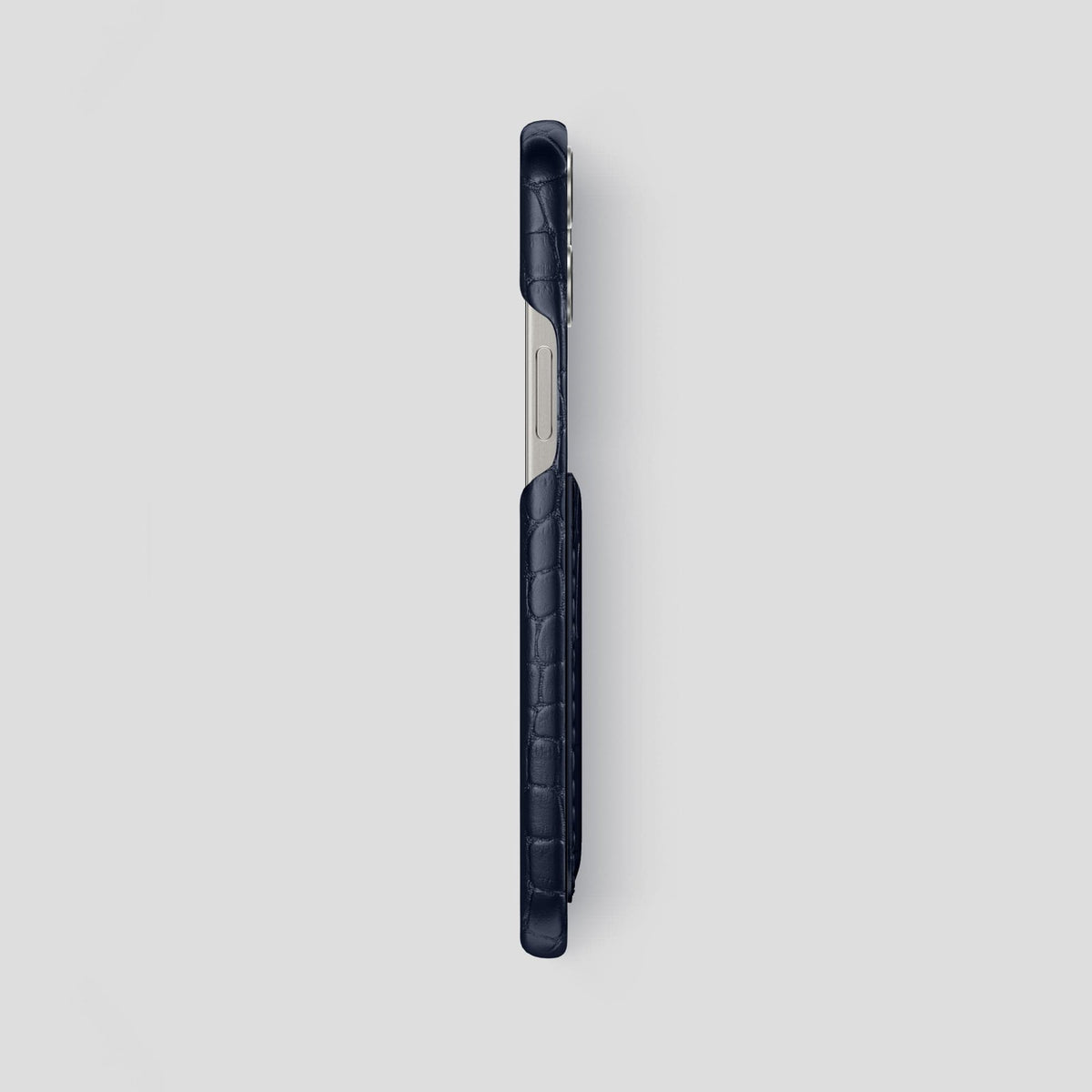 Navy Blue iPhone 15 Pro Max Slim Card Case Alligator -3 | Navy-Blue