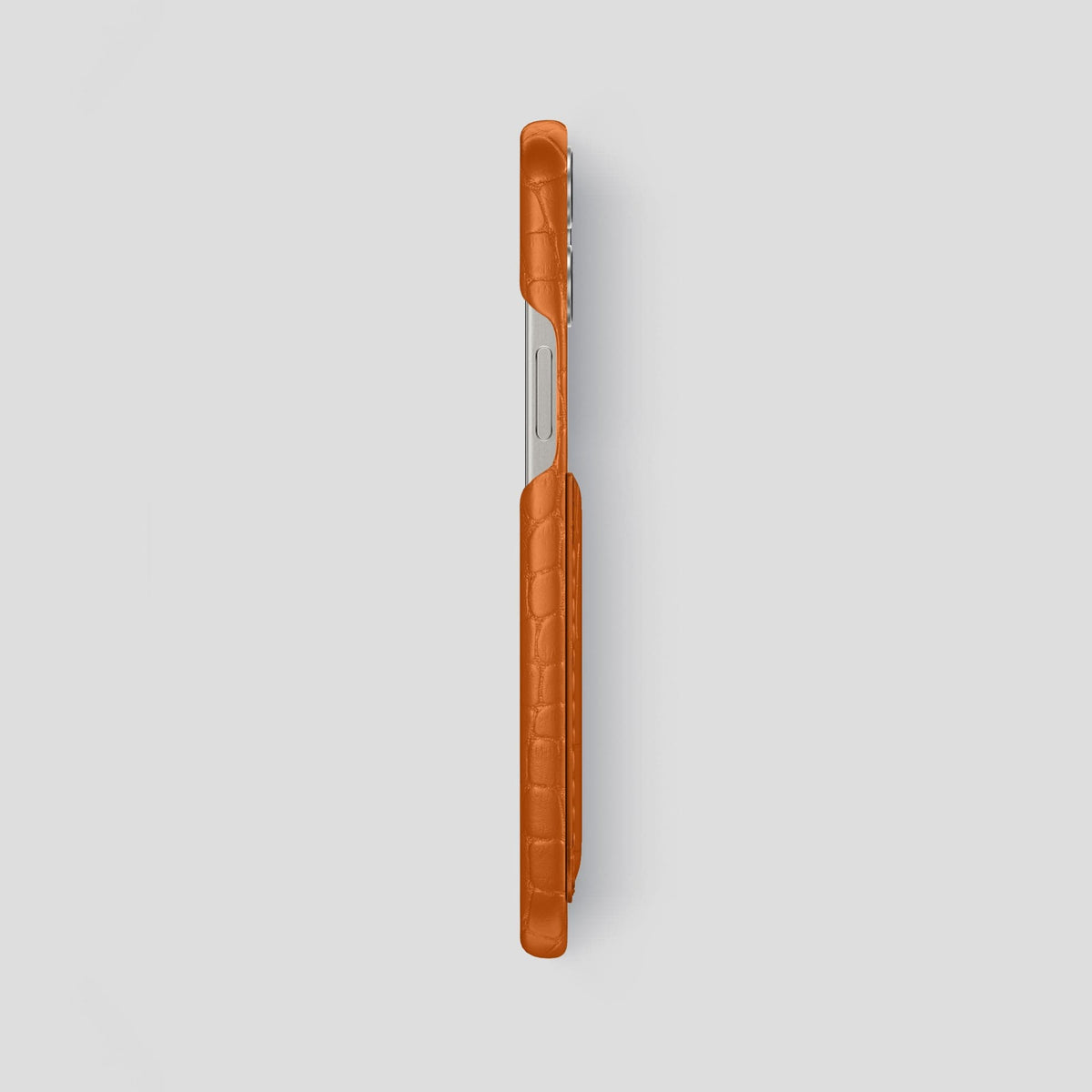 Orange iPhone 15 Pro Max Slim Card Case Alligator -3 | Orange