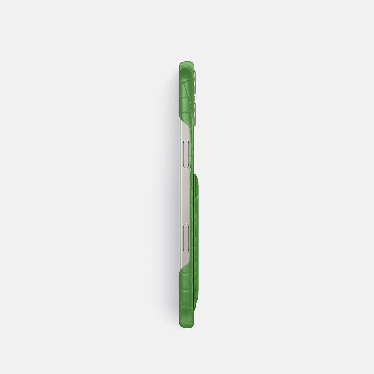 Apple-Green iPhone 16 Pro Slim Card Case Alligator -3 | Apple-Green