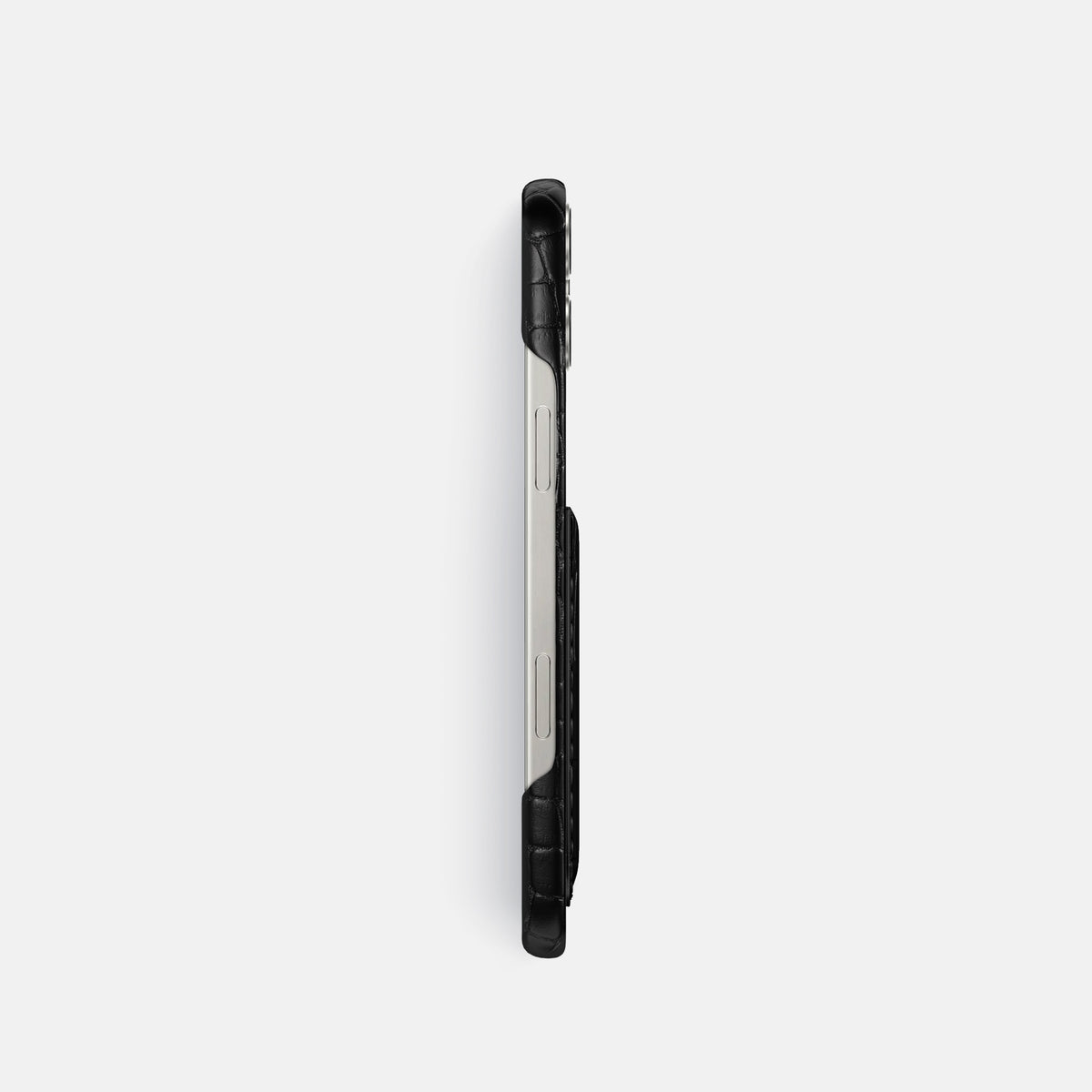 Black iPhone 16 Pro Slim Card Case Alligator -3 | Black