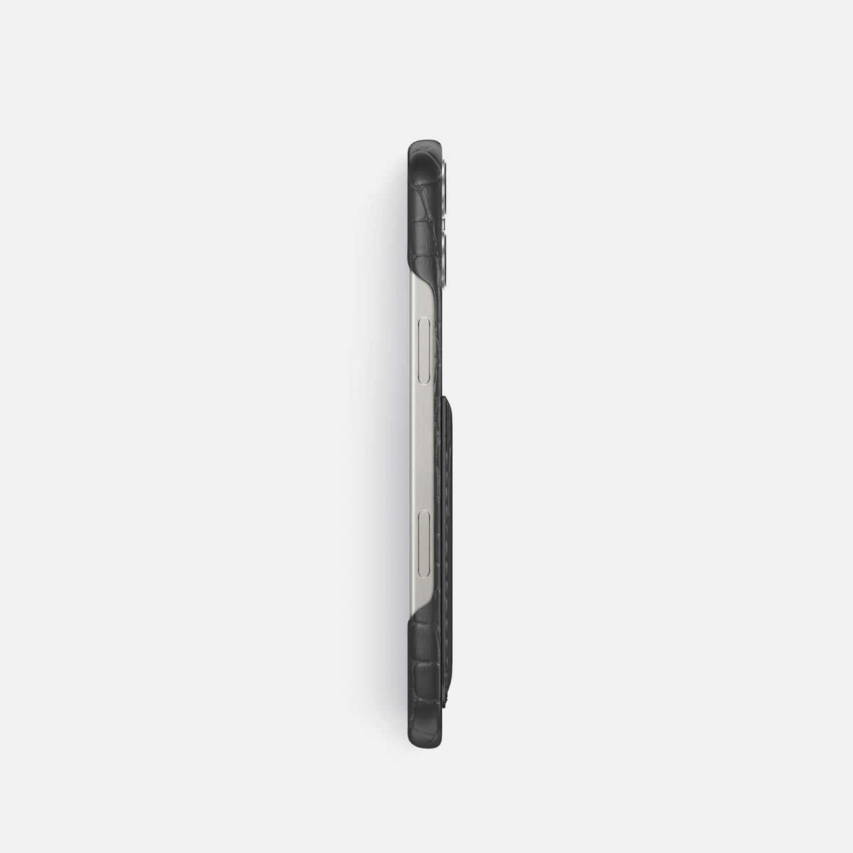 Grey iPhone 16 Pro Slim Card Case Alligator -3 | Grey