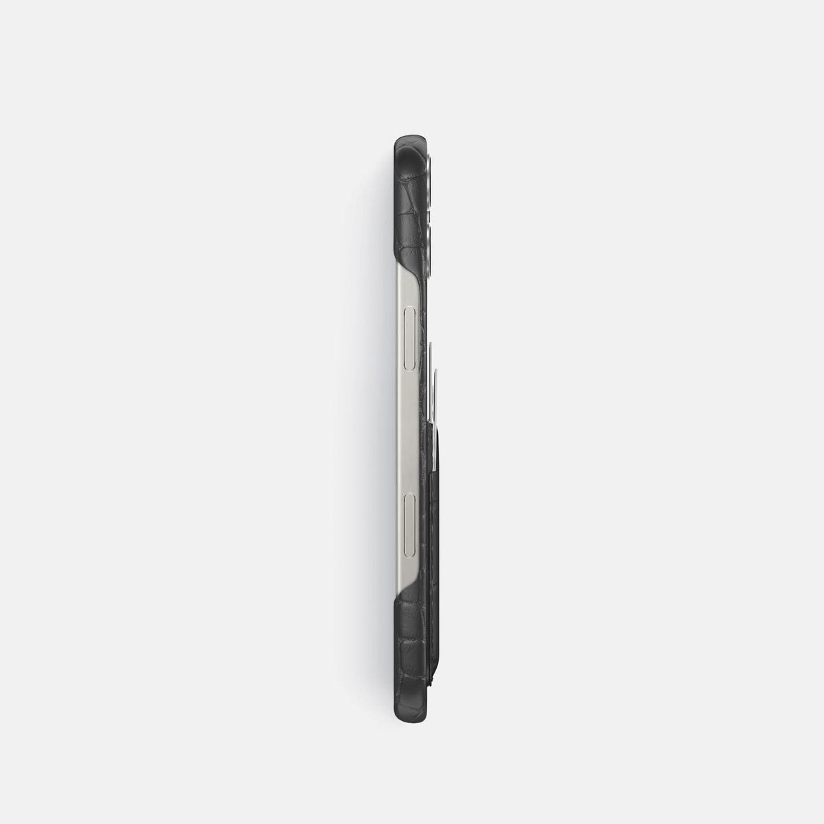 Grey iPhone 16 Pro Slim Double Card Case Alligator -3 | Grey