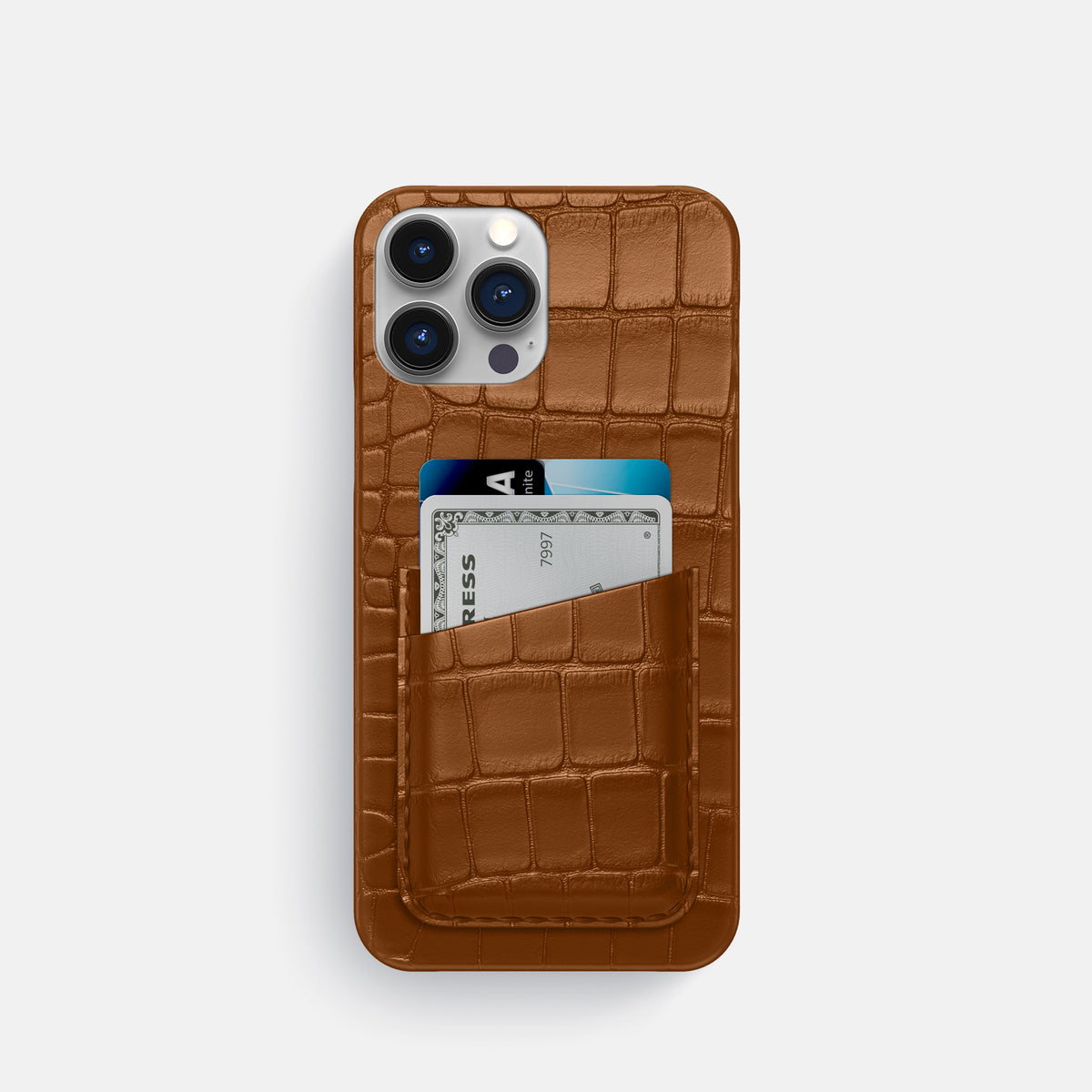 Honey iPhone 16 Pro Slim Double Card Case Alligator -1 | Honey