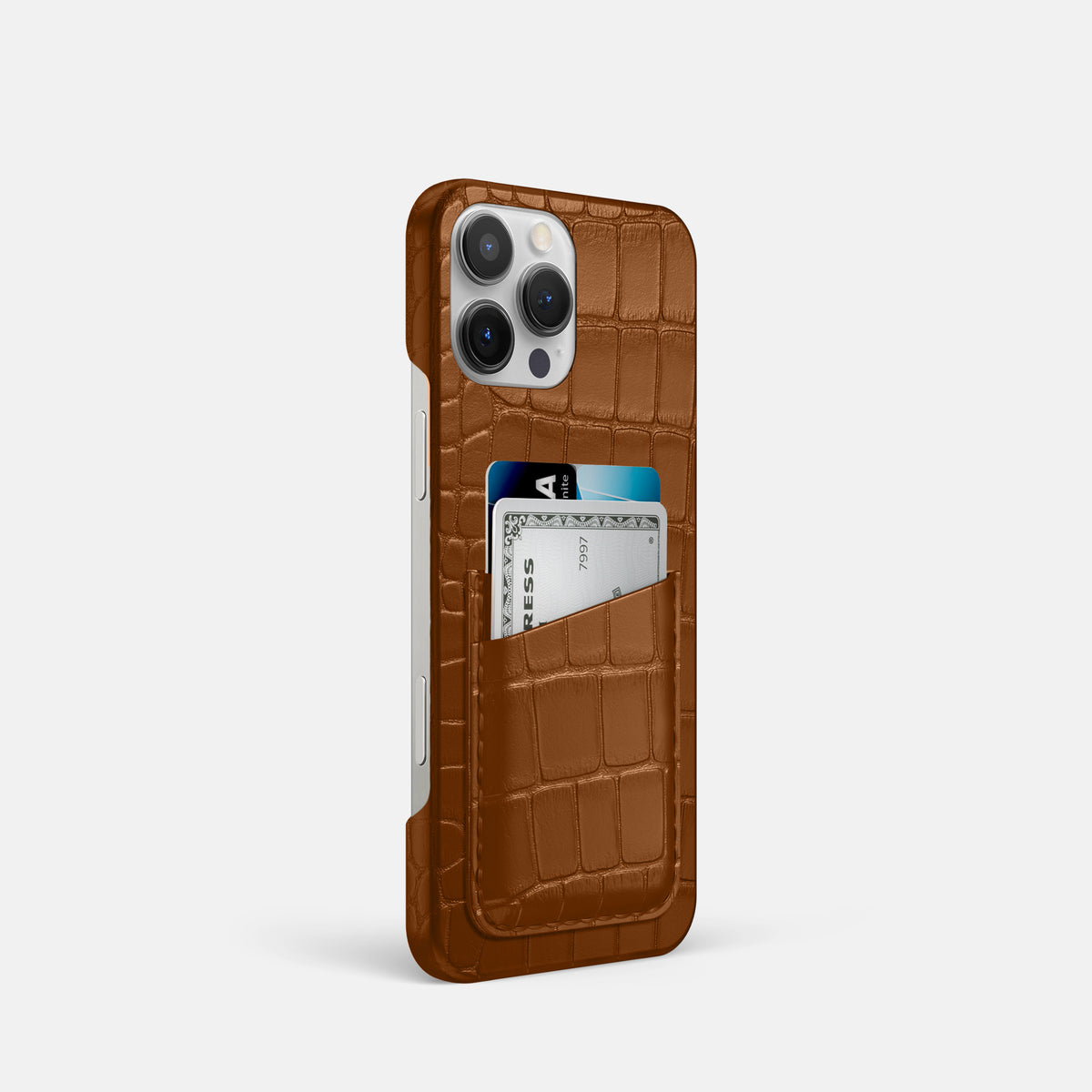 Honey iPhone 16 Pro Slim Double Card Case Alligator -2 | Honey