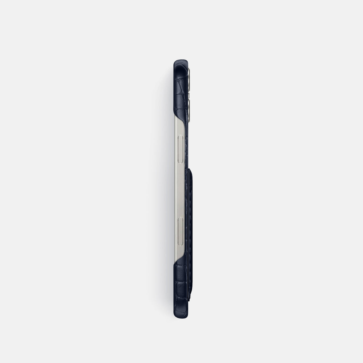 Navy Blue iPhone 16 Pro Slim Card Case Alligator -3 | Navy-Blue
