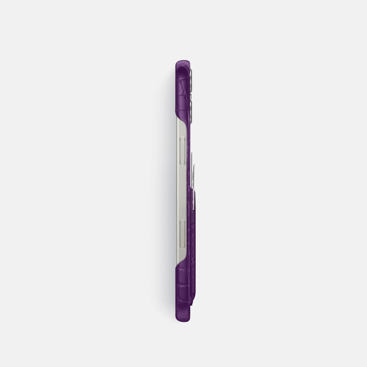 Purple iPhone 16 Pro Slim Double Card Case Alligator -3 | Purple