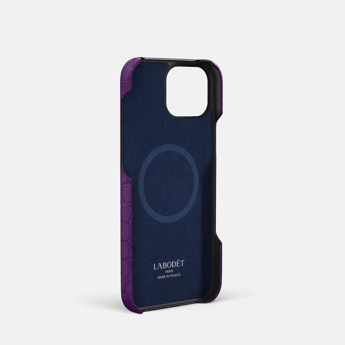 Purple iPhone 16 Pro Slim Double Card Case Alligator -4 | Purple