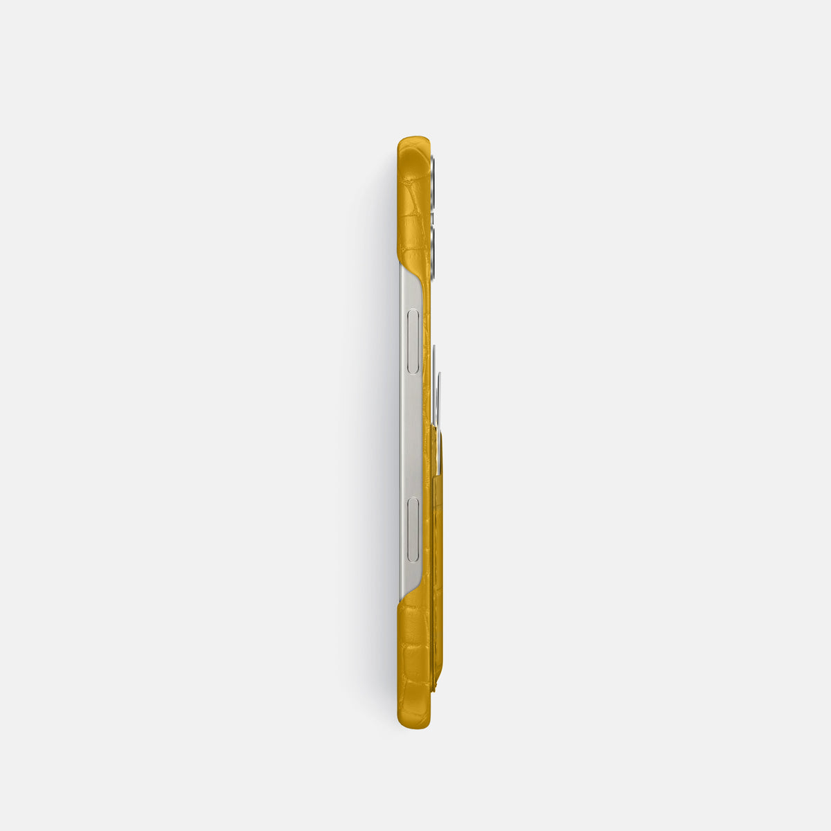 Yellow iPhone 16 Pro Slim Double Card Case Alligator -3 | Yellow
