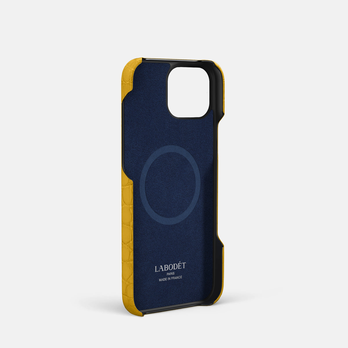 Yellow iPhone 16 Pro Slim Double Card Case Alligator -4 | Yellow
