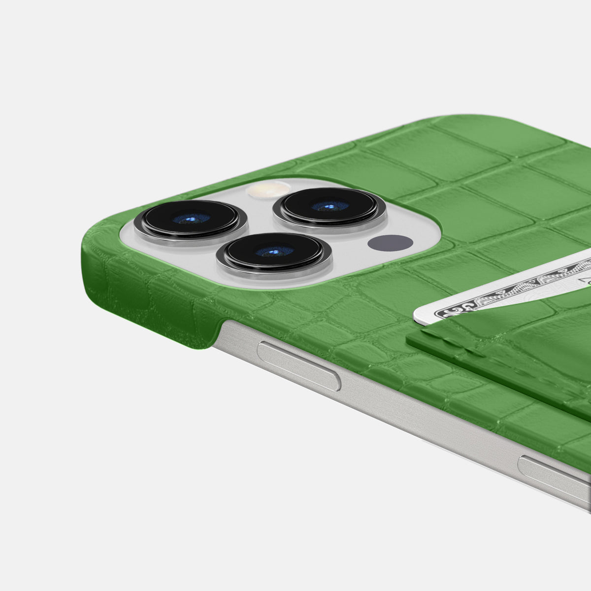 Apple-Green iPhone 16 Pro Max Slim Card Case Alligator -5 | Apple-Green