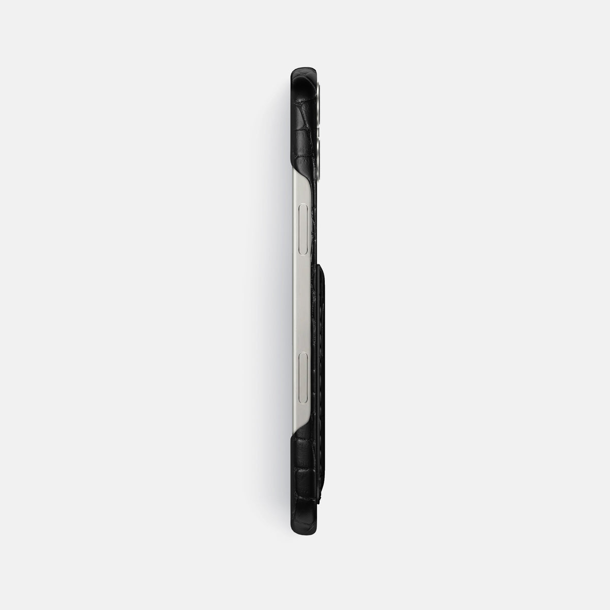 Black iPhone 16 Pro Max Slim Card Case Alligator -3 | Black