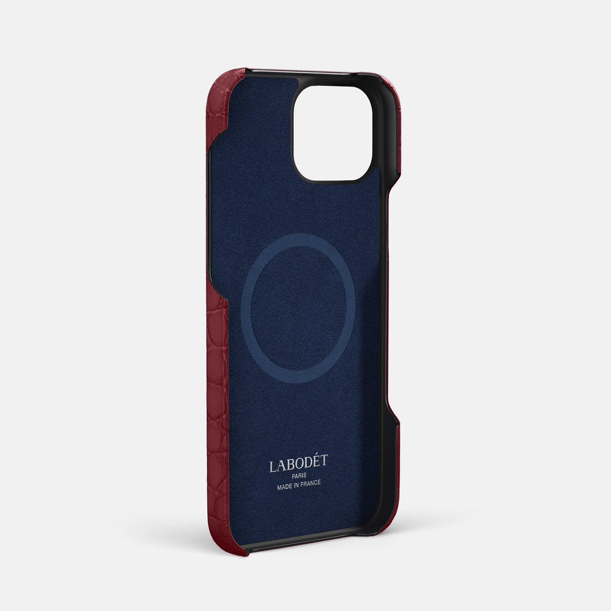 Burgundy iPhone 16 Pro Max Slim Card Case Alligator -4 | Burgundy