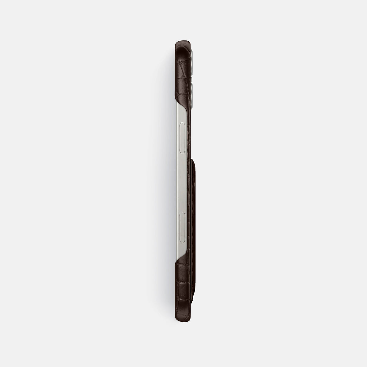 Dark Brown iPhone 16 Pro Max Slim Card Case Alligator -3 | Dark-Brown