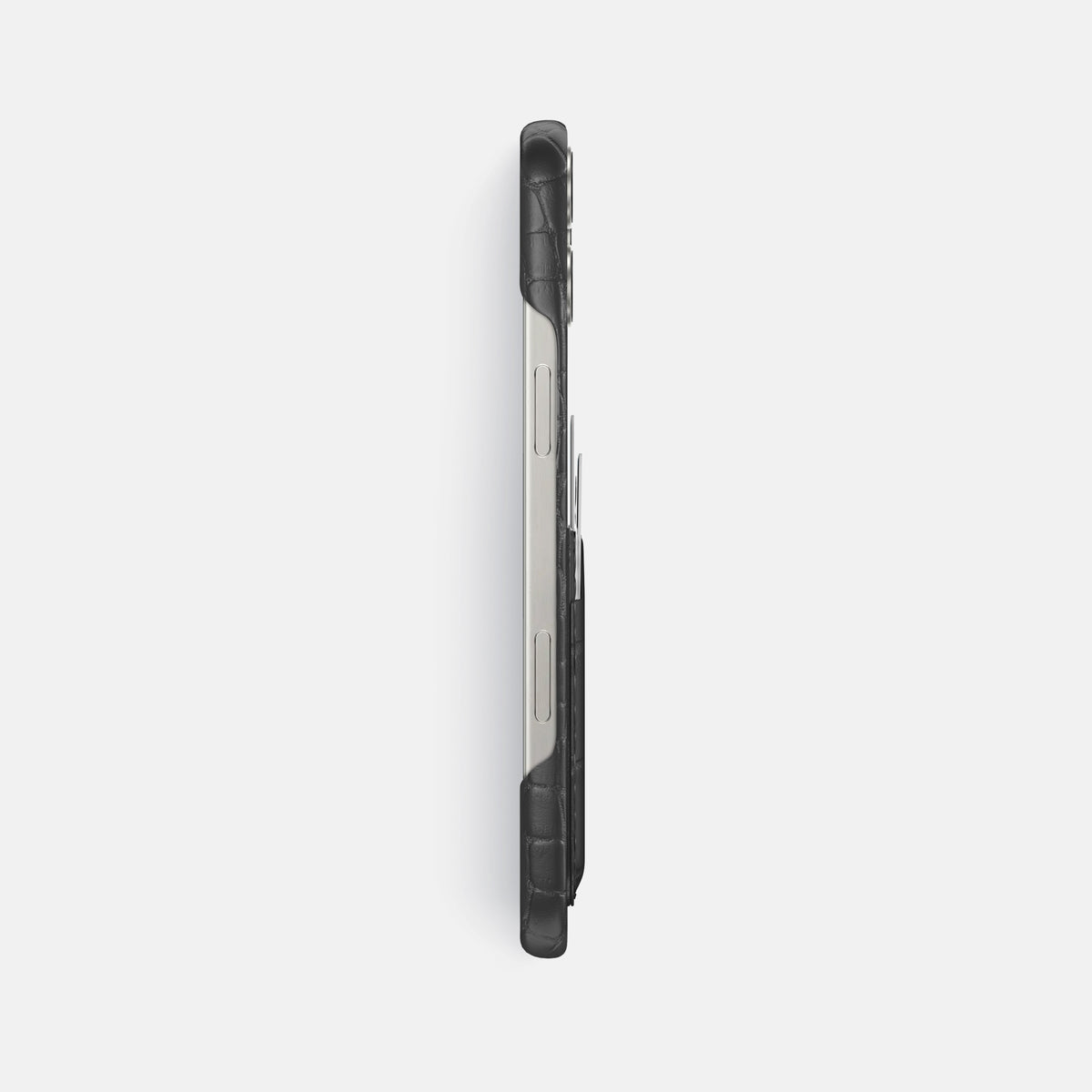 Grey iPhone 16 Pro Max Slim Double Card Case Alligator -3 | Grey