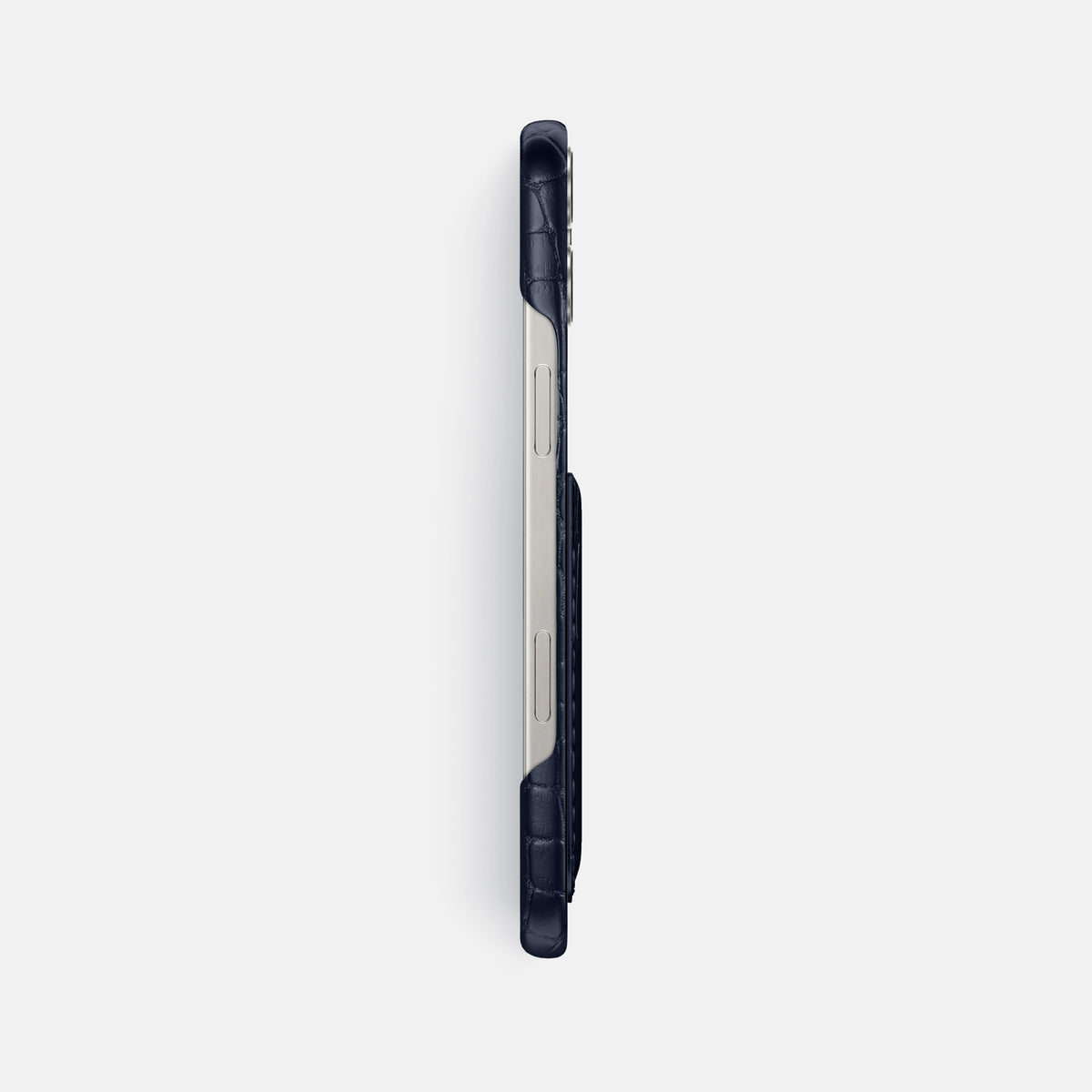 Navy Blue iPhone 16 Pro Max Slim Card Case Alligator -3 | Navy-Blue