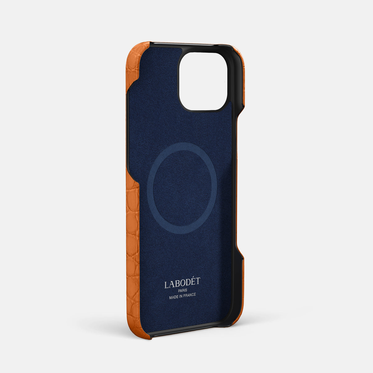 Orange iPhone 16 Pro Max Slim Double Card Case Alligator -4 | Orange