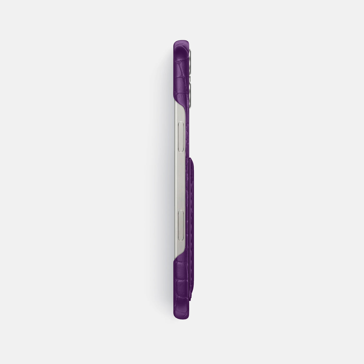 Purple iPhone 16 Pro Max Slim Card Case Alligator -3 | Purple