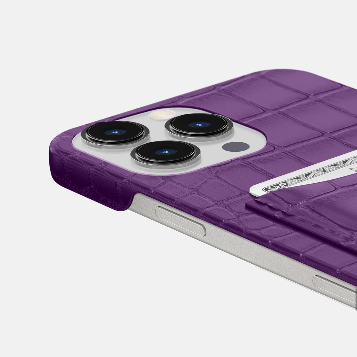Purple iPhone 16 Pro Max Slim Card Case Alligator -5 | Purple
