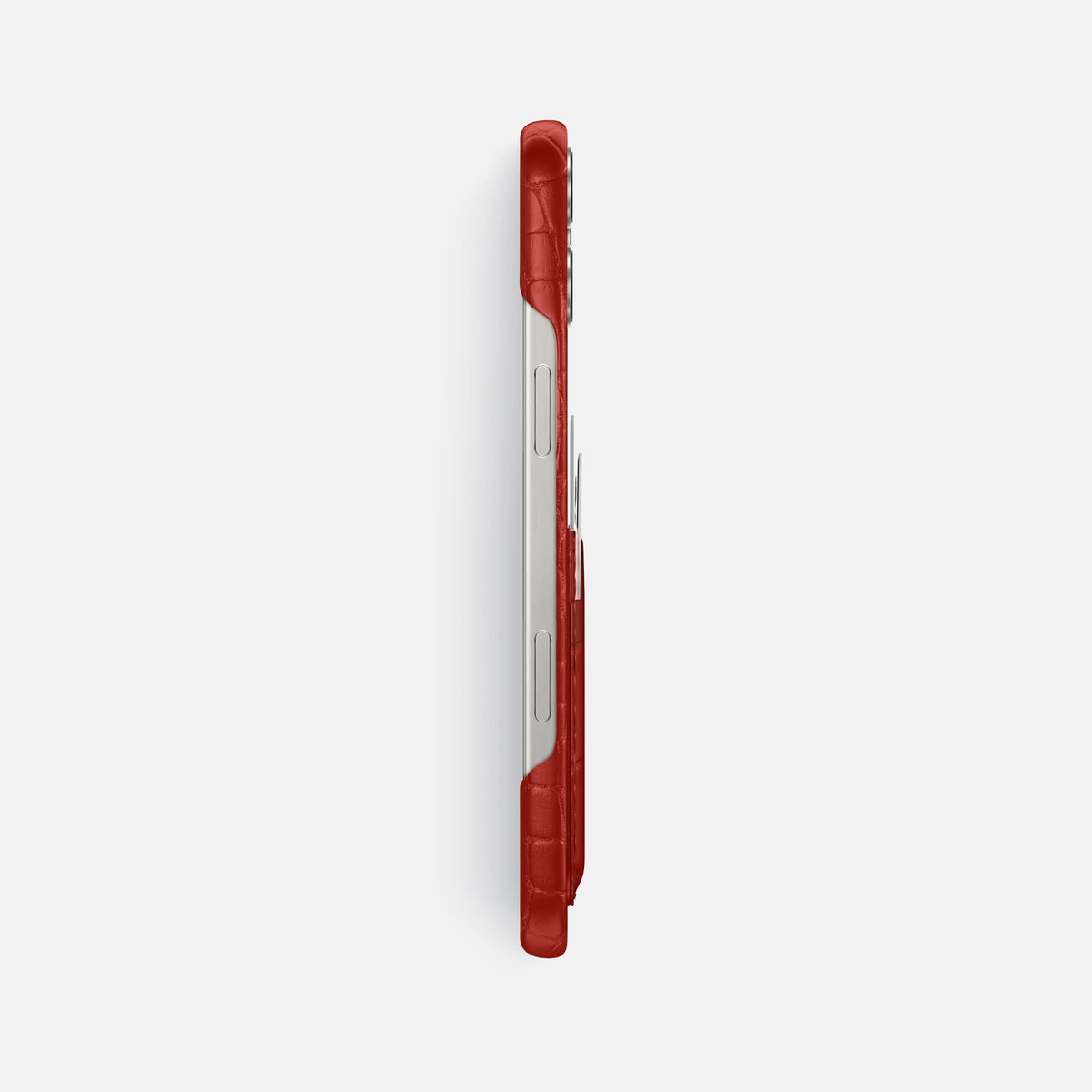 Red iPhone 16 Pro Max Slim Double Card Case Alligator -3 | Red