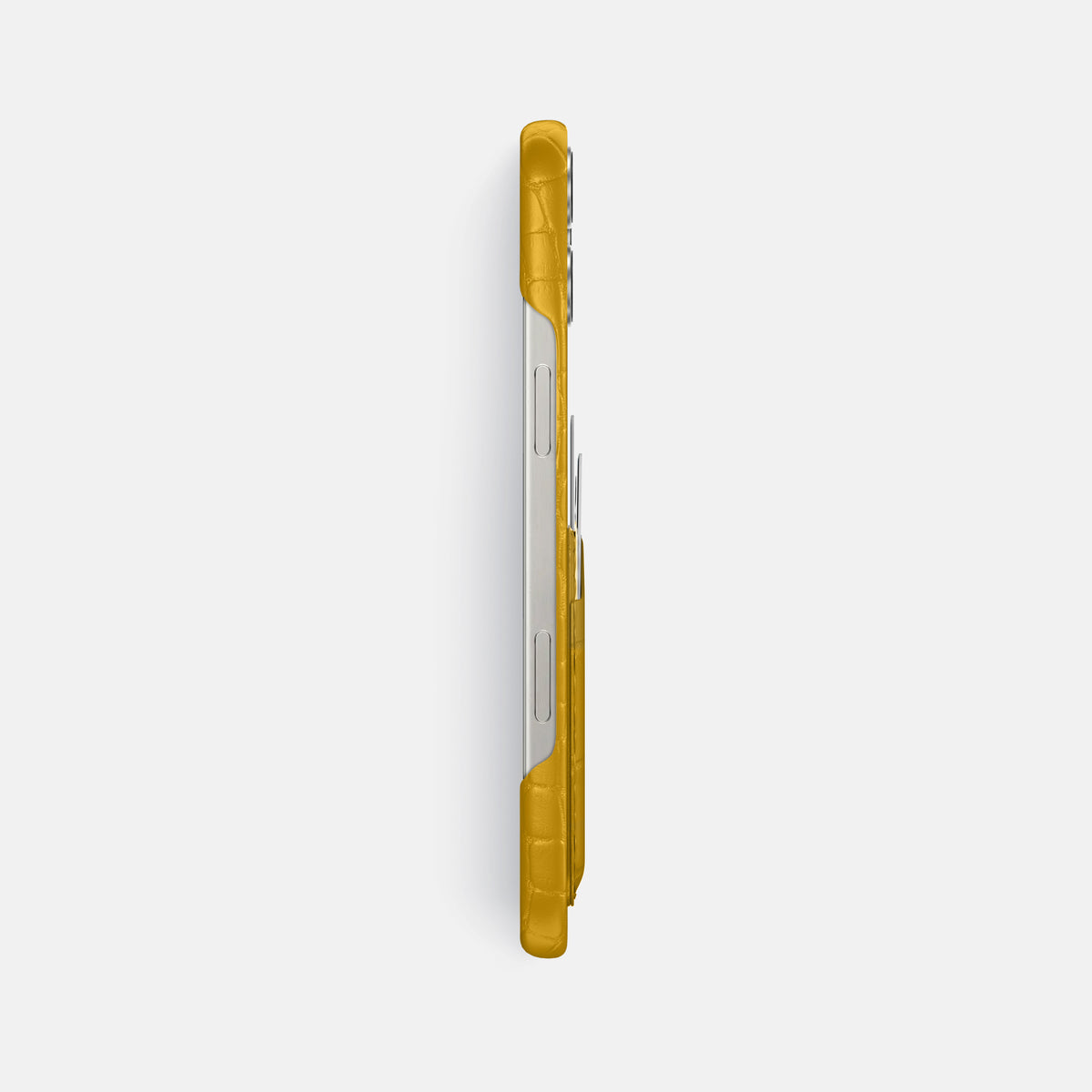 Yellow iPhone 16 Pro Max Slim Double Card Case Alligator -3 | Yellow