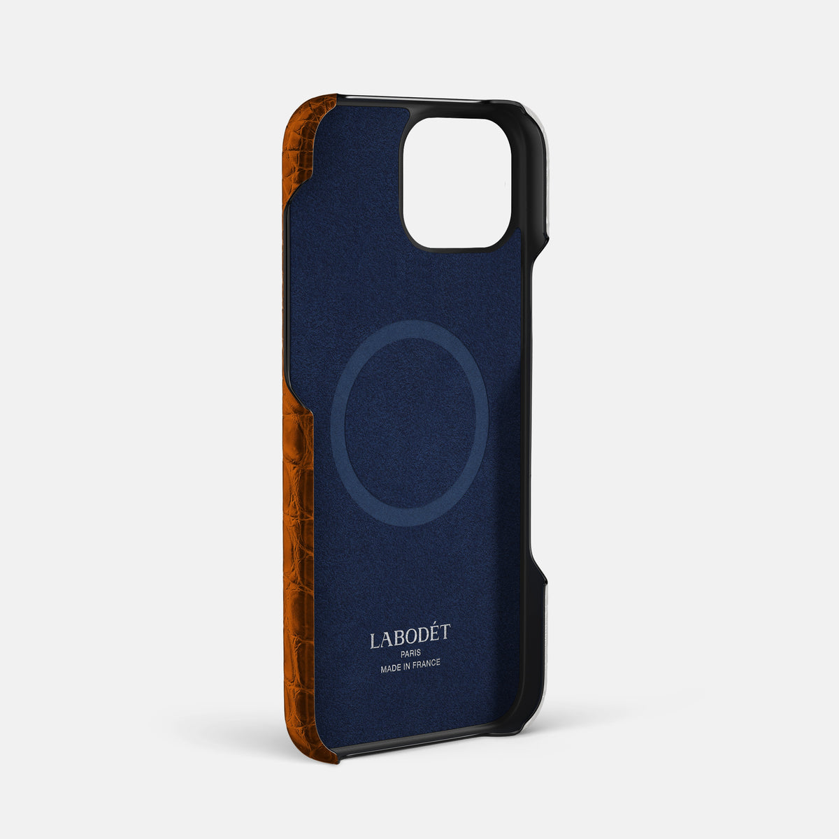 Orange iPhone 16 Pro Max Slim Double Card Case In Himalayan Crocodile -4 | Orange