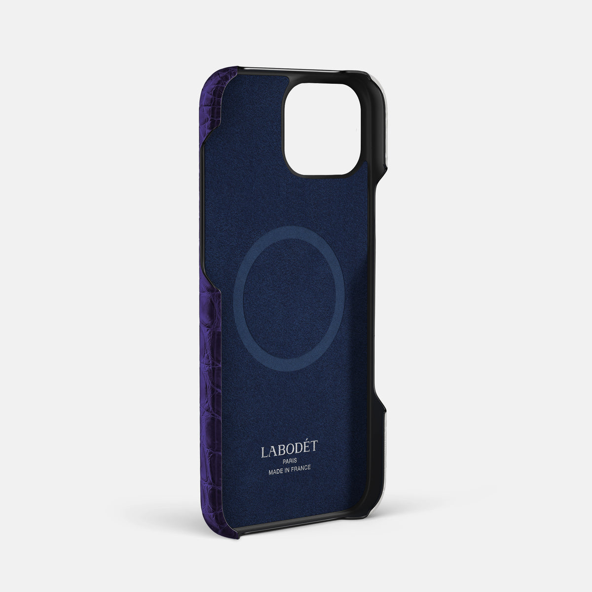 Purple iPhone 16 Pro Max Slim Double Card Case In Himalayan Crocodile -4 | Purple