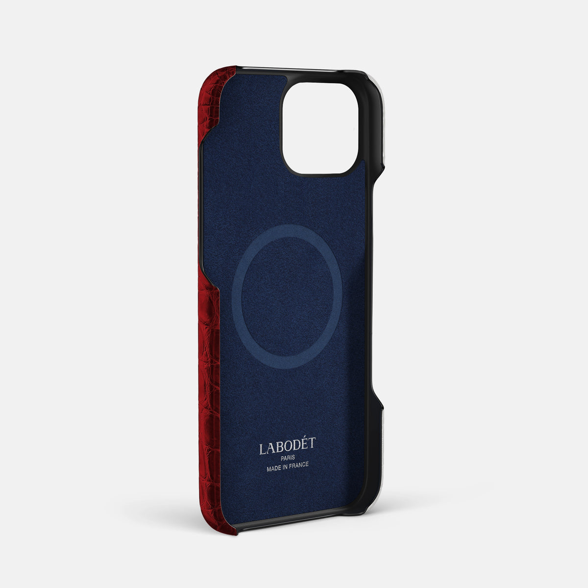 Red iPhone 16 Pro Max Slim Double Card Case In Himalayan Crocodile -4 | Red