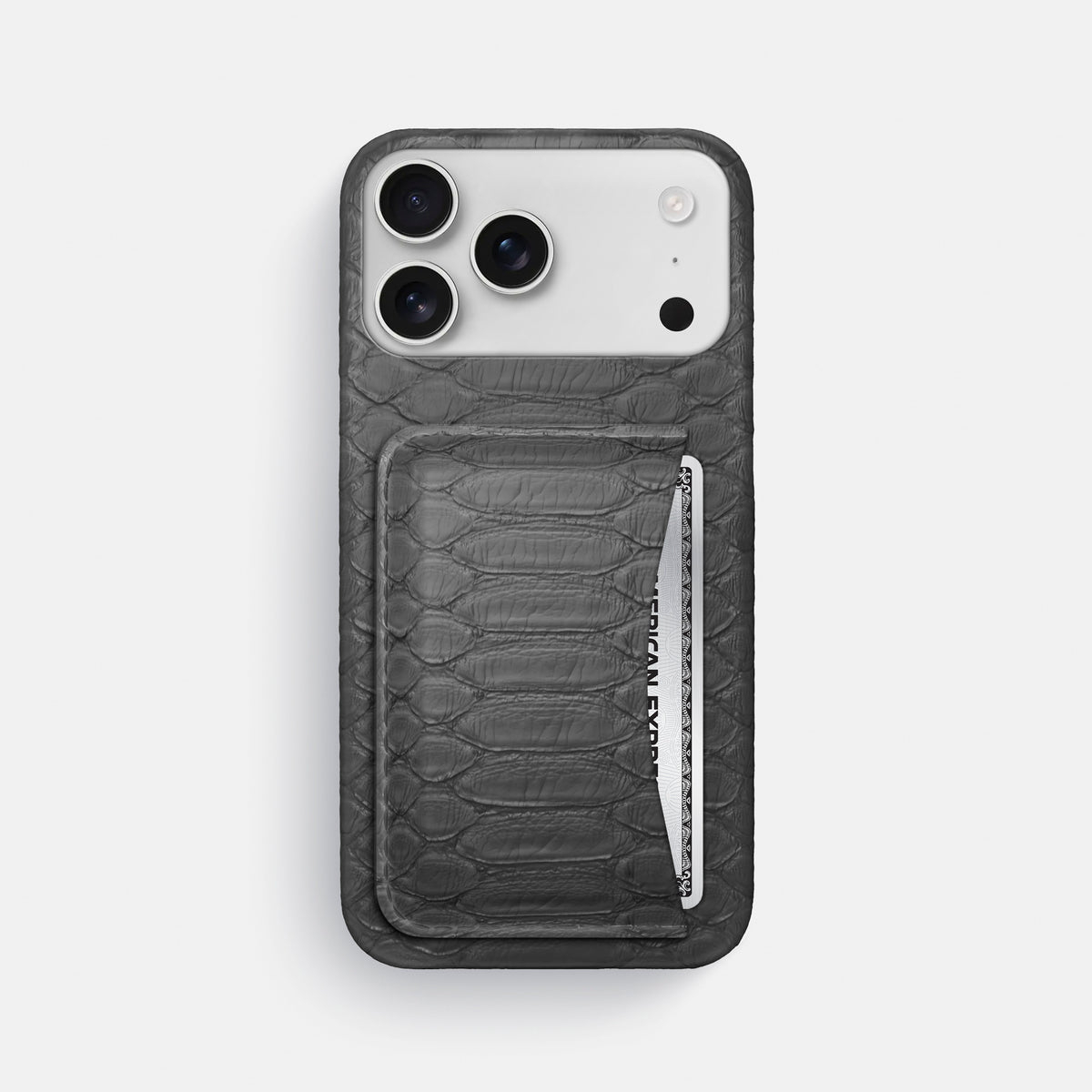Slim Card Case For iPhone 17 Pro Max In Python -1 | Grey