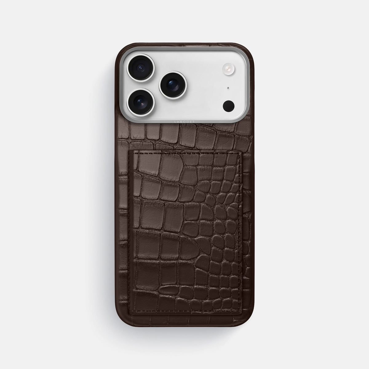 Bi-Fold Case For iPhone 18 Pro Max In Alligator -1 | Dark-Brown-Steel