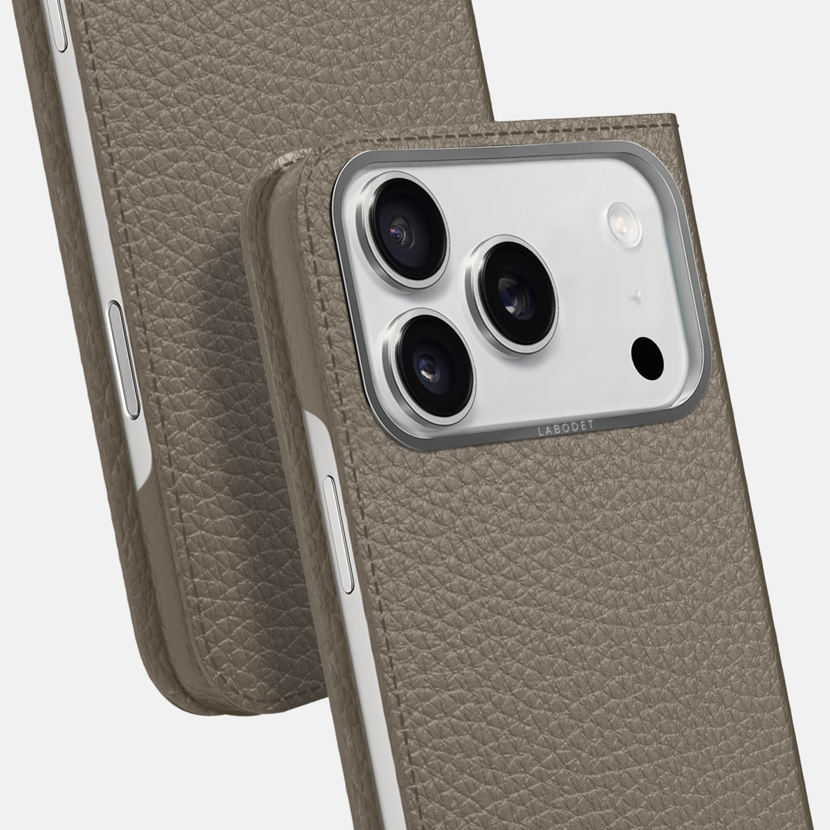 Folio Case For iPhone 17 Pro In Calf -5 | Taupe-Steel