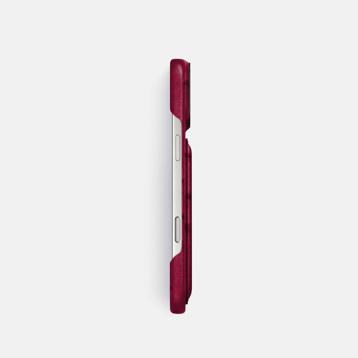 Double Card Case For iPhone 18 Pro In Ostrich -3 | Bordeaux-Black