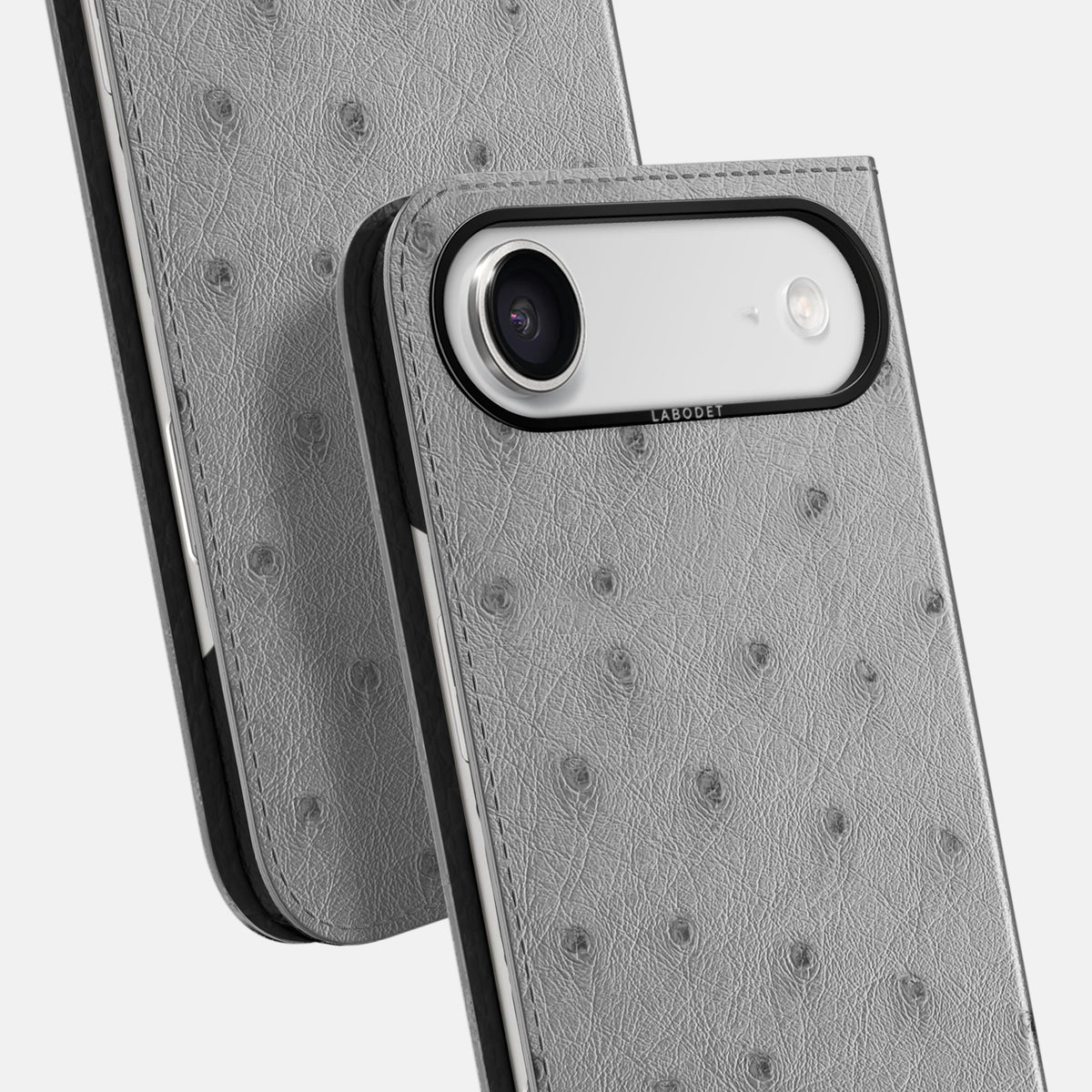 Folio Case For iPhone 17 Air In Ostrich -5 | Silver-Black