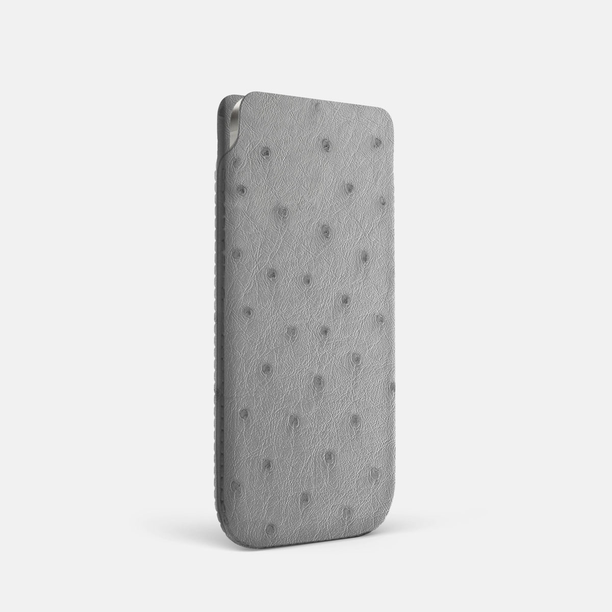 Pouch Case For iPhone 18 Pro In Ostrich -2 | Silver