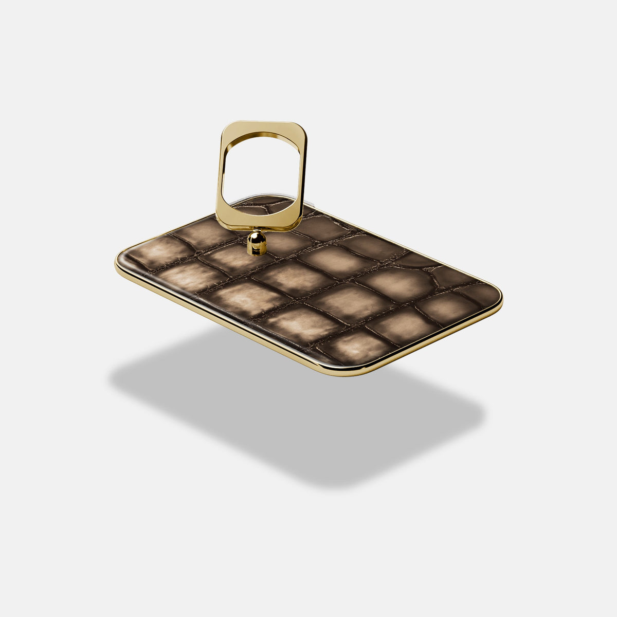 MagSafe Ring For iPhone 18 Pro Max In Patina Alligator -4 | Etoupe-Gold