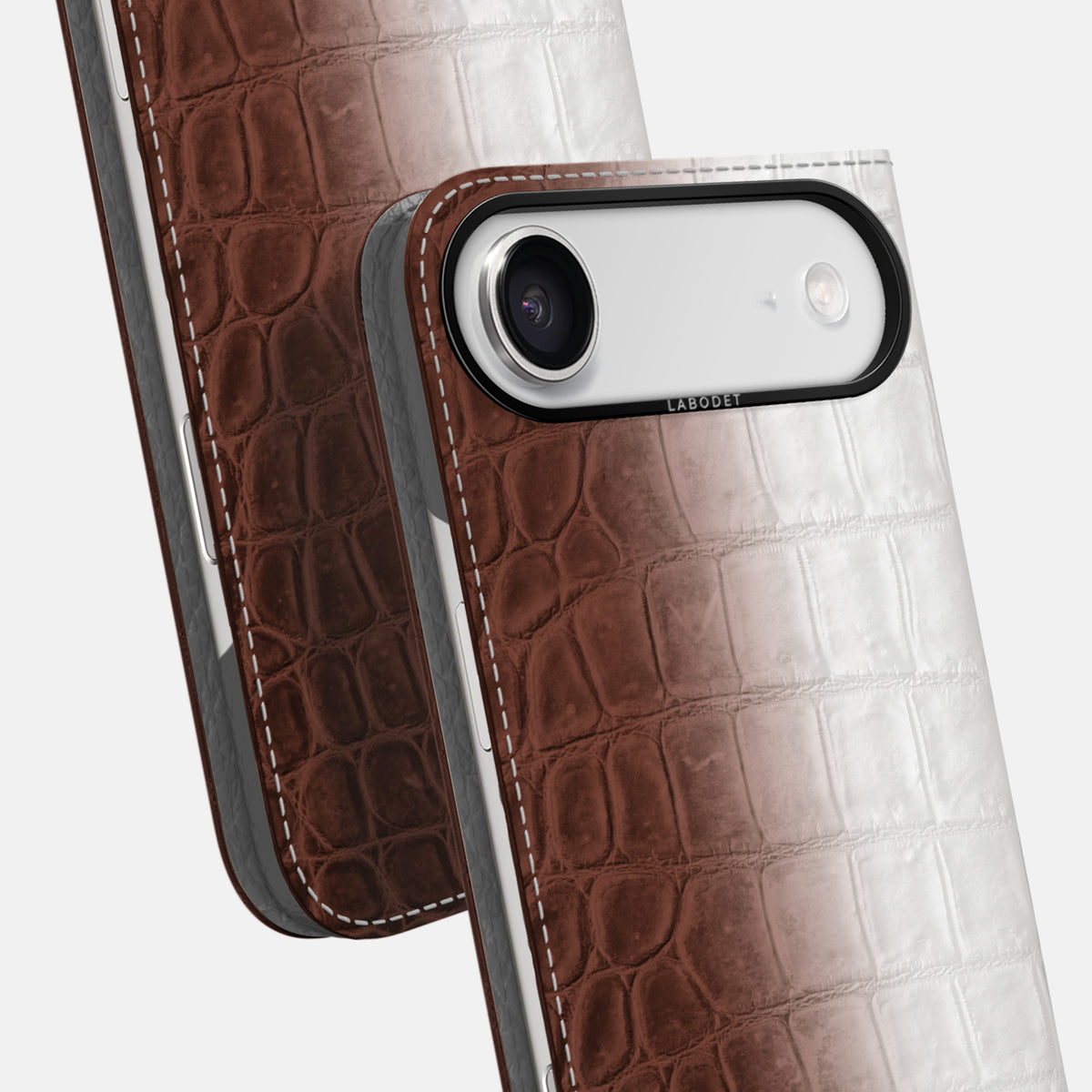 Folio Case For iPhone 17 Air In Himalayan Crocodile -5 | Dark-Brown-Black