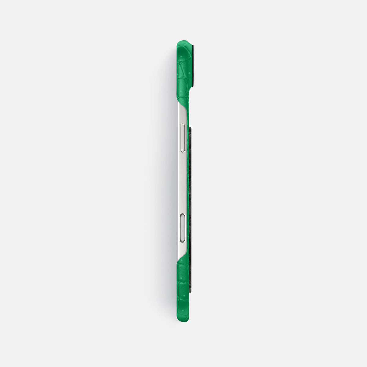 Classic Case With Carbon Dragon For iPhone 17 Air In Porosus Crocodile -3 | Cactus-Green-Black