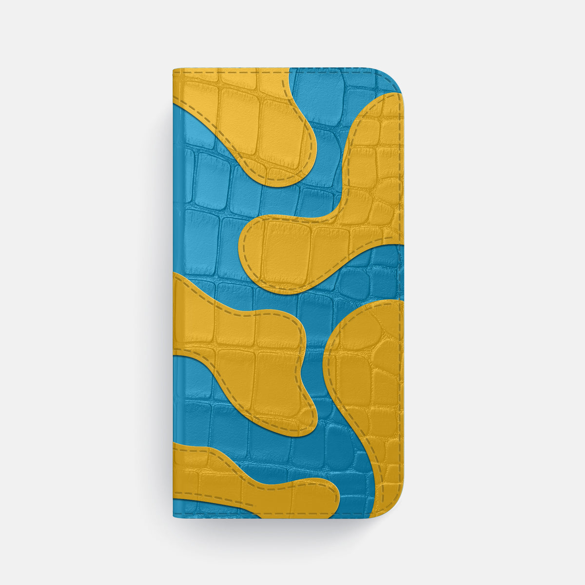 Camouflage Folio For iPhone 17 Air In Alligator -4 | Curaçao-Blue-Black