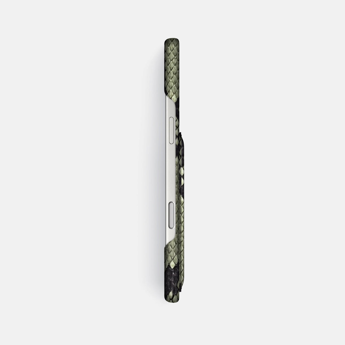 Slim Card Case For iPhone 18 Pro Max In Deluxe Python -3 | Army-Green
