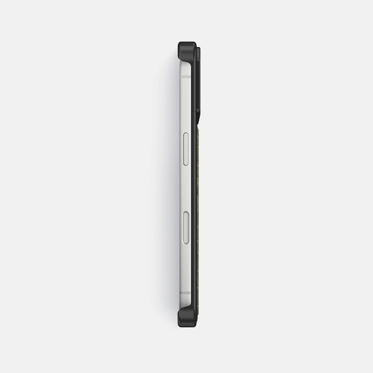 Metal Case For iPhone 17 Pro Max In Alligator -3 | Kaki-Green-Black