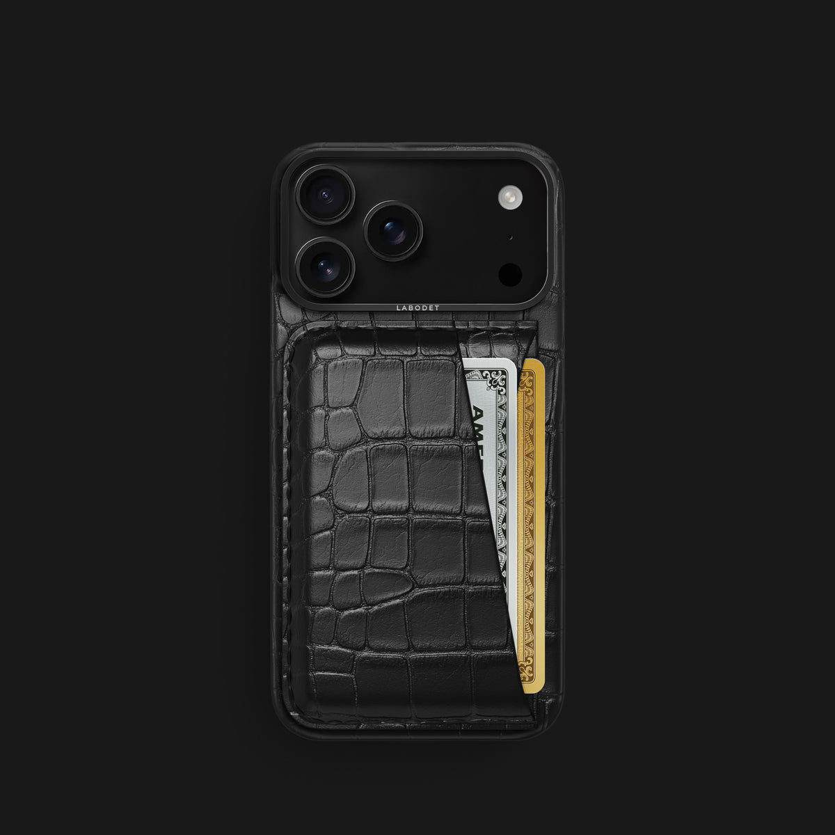 Double Card Case Edition Black For iPhone 17 Pro In Alligator -1 | Edition-Black-Black