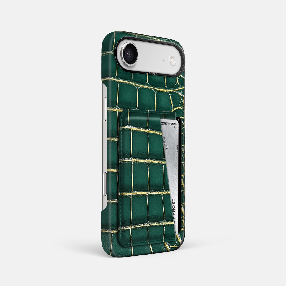 Double Card Case For iPhone 17 Air In Patina Alligator -2 | Cambridge-Black