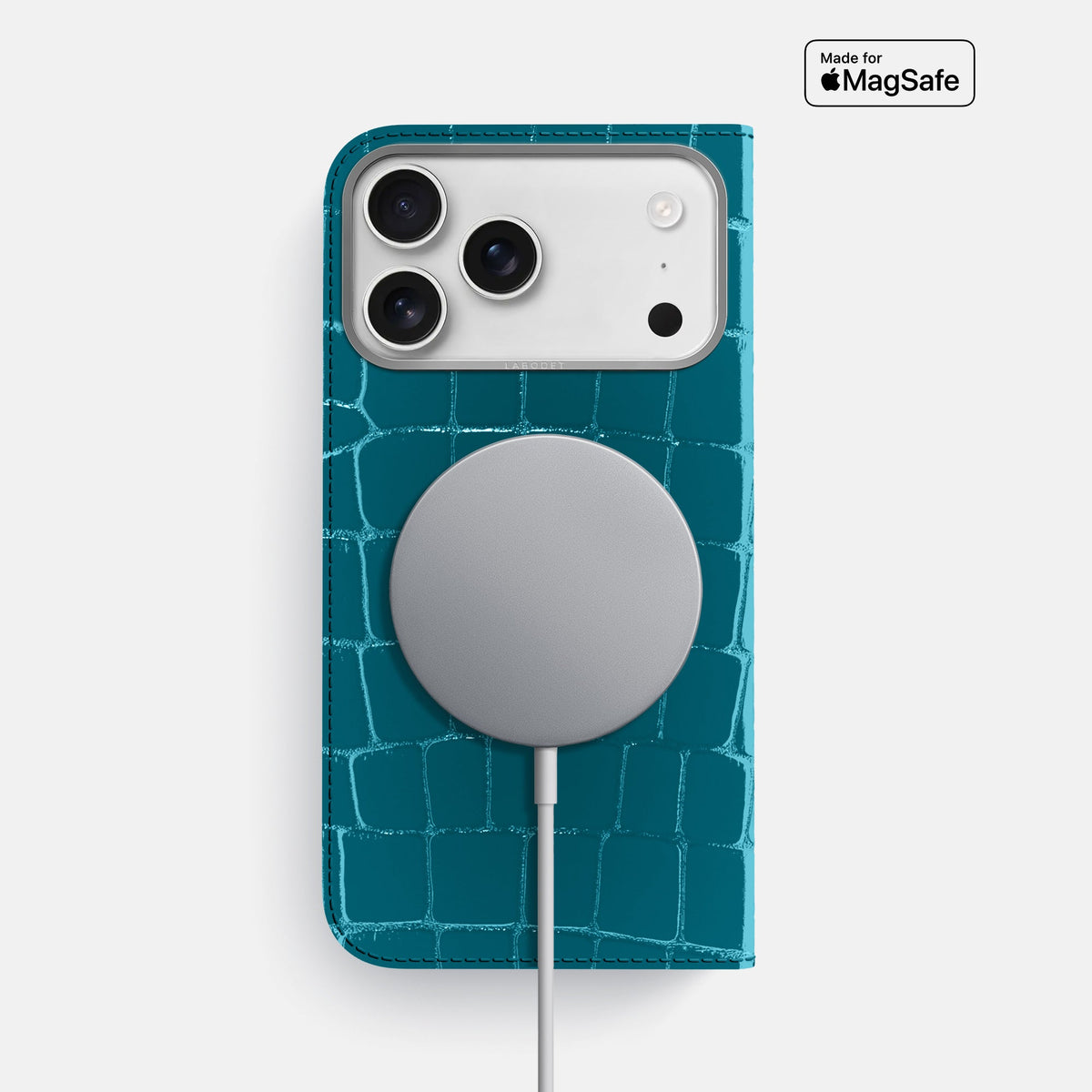 Folio Case For iPhone 18 Pro Max In Shiny Alligator -3 | Curacao-Steel