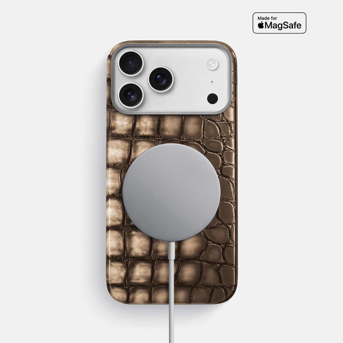 Classic Case For iPhone 17 Pro Max In Patina Alligator -5 | Etoupe-Steel