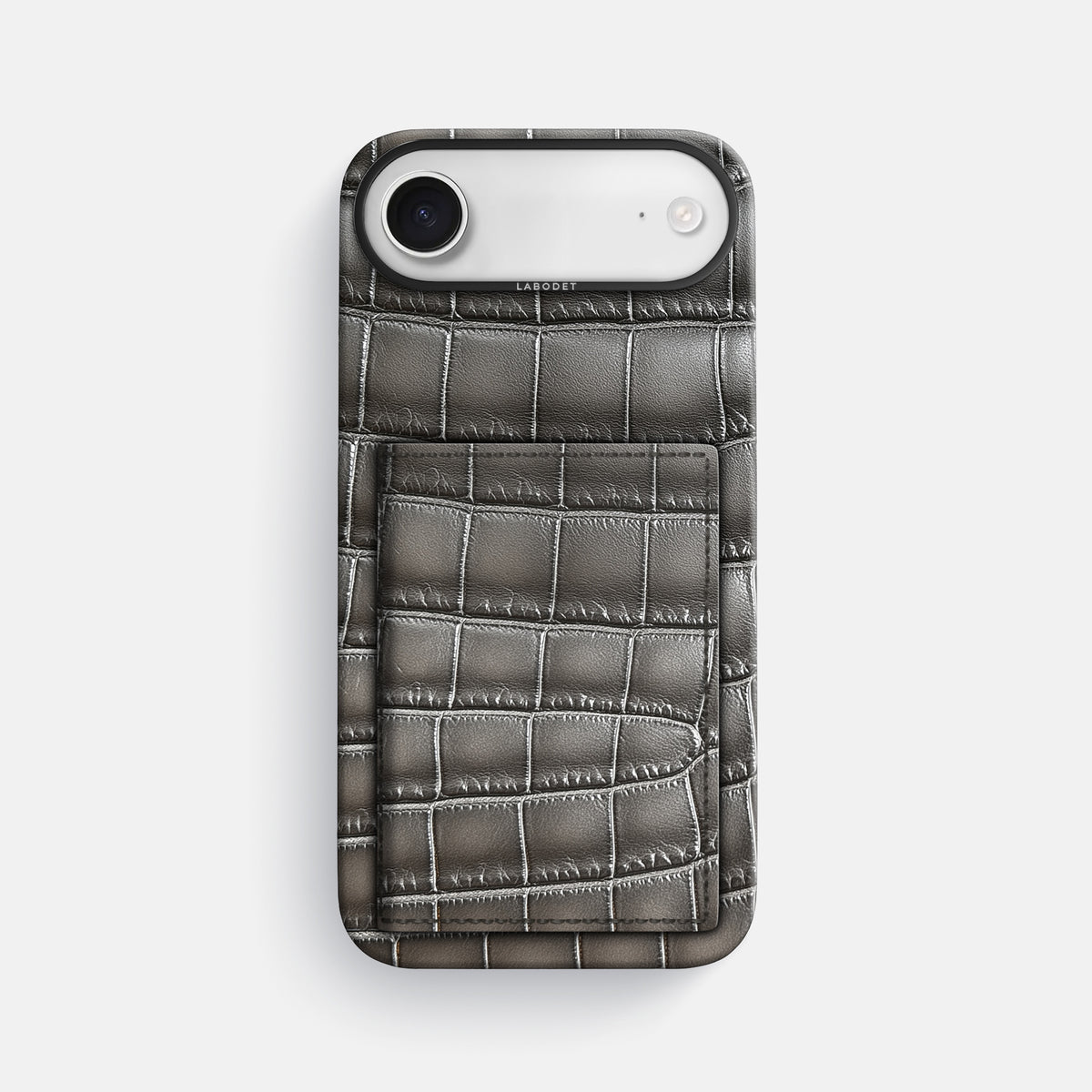 Bi-Fold Case For iPhone 17 Air In Patina Alligator -1 | Grey-Black