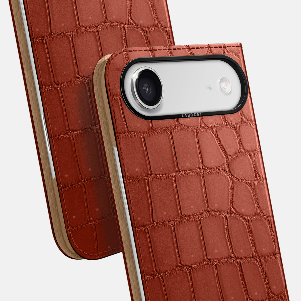 Folio Case For iPhone 17 Air In Porosus Crocodile -5 | Mahogany-Brown-Black