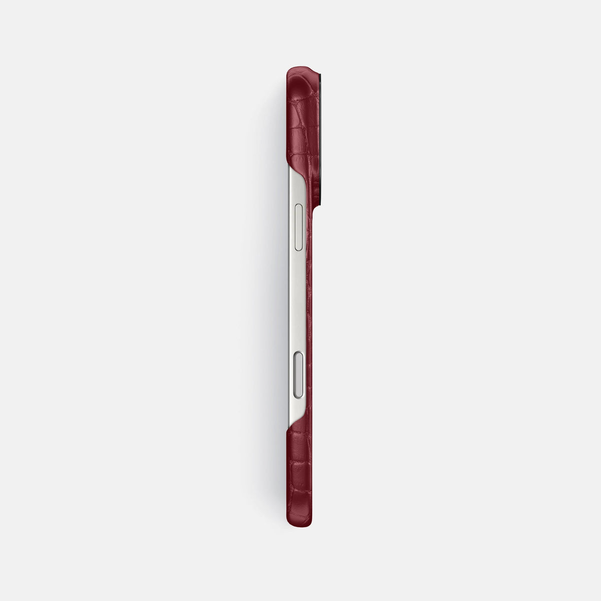 Classic Case For iPhone 18 Pro Max In Alligator -3 | Burgundy-Black